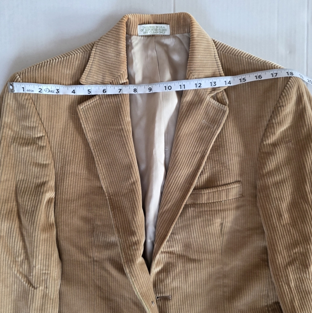 VTG Orvis Corduroy Tan Sport Coat Blazer 38R USA Elbow Patches Heritage Academia - Picture 15 of 16